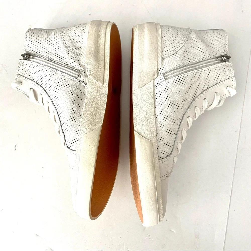 Dolce Vita Zohara White High-Top Sneaker Shoes Sz 8.5 Perforated Leather Slip On